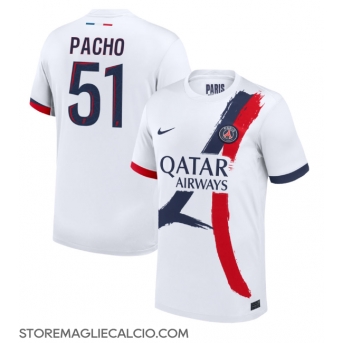 Paris Saint-Germain Willian Pacho #51 Maglia Gara Trasferta Repliche 2024-25 Maniche Corte